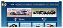 Corson Home Page, design.