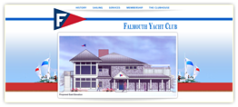 Falmouth Yacht Club, design and markup.