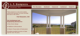 Giampietro Architects, design, markup and flash.