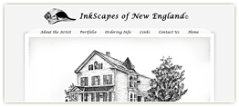 Inkscapes of New England, design and markup.