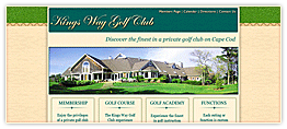 Kingsway Golf Course Home Page, design and markup.