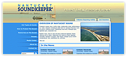 Nantucket Soundkeeper Home Page, design, markup and flash videos.