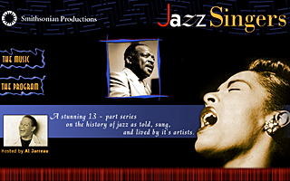 Jazz Singers Radio for Smithsonian Productions, design and flash.